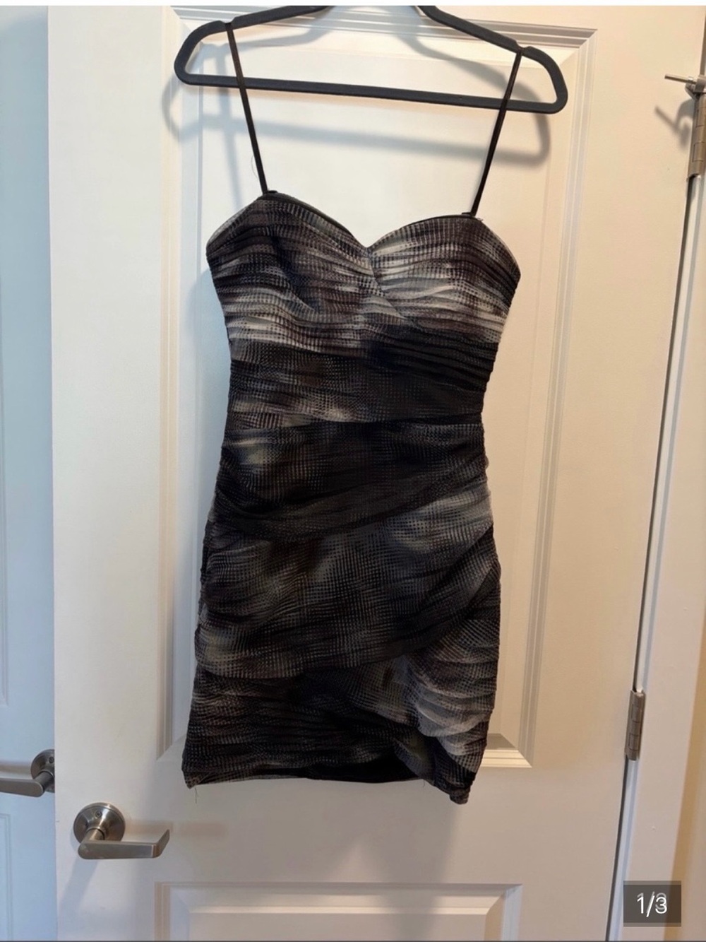 PRICE DROP$$$ BCBG MAX AZARIA Strapless Mini Illusion Black & Gray Bodycon Dress